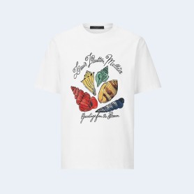 루이비통 프린티드 쇼트 슬리브드 코튼 티셔츠 1AFR48