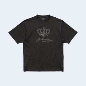 발렌시아가 BB 모텔 미디엄 핏 티셔츠 블랙