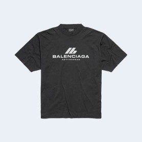 발렌시아가 액티브웨어 미디엄 핏 티셔츠 블랙