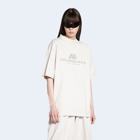 발렌시아가 액티브웨어 미디엄 핏 티셔츠 화이트