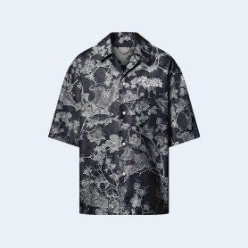 루이비통 쇼트 슬리브드 데님 셔츠 블루 1AFQZC