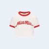 미우미우 로고 프린트 크롭 티셔츠