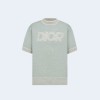 디올 이탈릭 티셔츠 블루 코튼 브렌드 티셔츠 그린