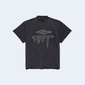 발렌시아가 3B 리퀴파이드 오버사이즈 티셔츠 블랙 그레이