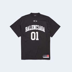 발렌시아가 바스켓볼 오버사이즈 티셔츠 블랙
