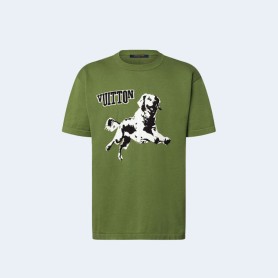 루이비통 쇼트 슬리브드 코튼 크루넥 티셔츠