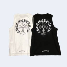 크롬하츠 산스크리트 롱 크로스 퓨어 코튼 베스트 블랙,화이트 (2color)