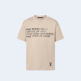 루이비통 LV x 박서보 쇼트 슬리브드 코튼 크루넥 1AFXYN