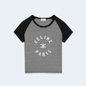 셀린느 스트라이프 트리옹프 티셔츠 코튼 저지