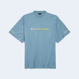 발렌시아가 오버사이즈 트랙 크루넥 티셔츠