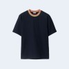 버버리 라운드넥 배색 카라 코튼 티셔츠 2COLOR (NAVY) (BLUE GRAY)