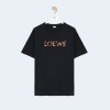 로에베 멀티 로고 블랙 티셔츠