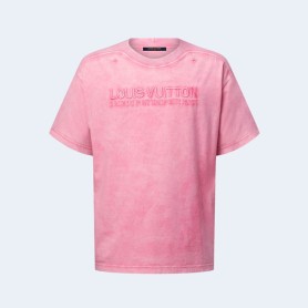 루이비통 워시드 리브드 티셔츠