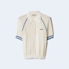 미우미우 코튼 니트 내추럴 브라이트 블루 폴로 셔츠