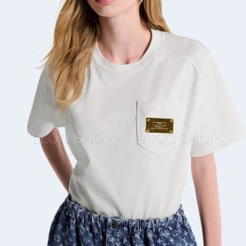 루이비통 시그니처 포켓 크롭 탑 티셔츠 1AIHUV