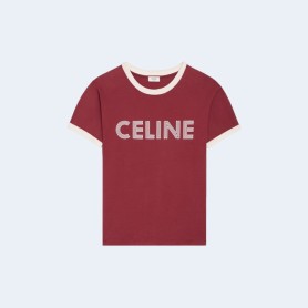 셀린느 루즈핏 기지 프린트 반팔