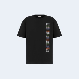 디올 릴렉스 핏 오가닉 블랙 티셔츠