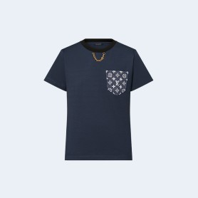 루이비통 모노그램 포켓 네이비 티셔츠 1AC1QY