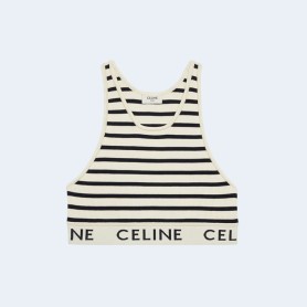 셀린느 메쉬 스포츠 브라 크림 네이비