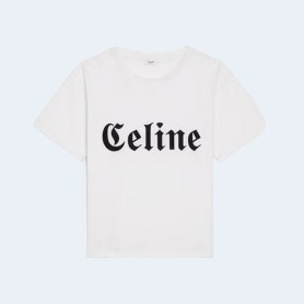 셀린느 고딕 로고 화이트 티셔츠