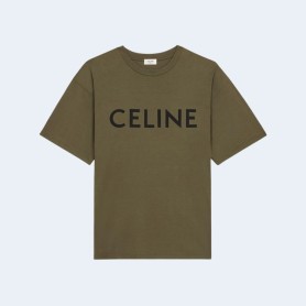 셀린느 파리 저지 루즈 티셔츠 딥 카키