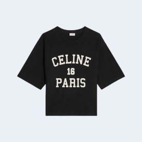 셀린느 파리스 루즈 티셔츠 블랙