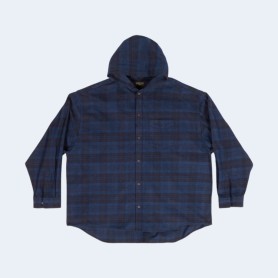 발렌시아가 후드 셔츠 블루