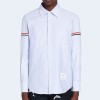 톰브라운 라이트 블루 옥스포드 유니버시티 스트라이프 RWB 암밴드 셔츠