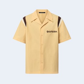 루이비통 엠브로이더리 숏 슬리브드 코튼 보울링 셔츠