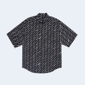 발렌시아가 올 오버 로고 셔츠