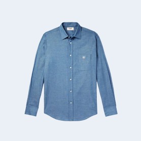 셀린느 레귤러 핏 샴브레이 셔츠 블루, 레드