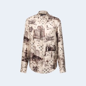 루이비통 롱 슬리브드 실크 셔츠 1AGJN1