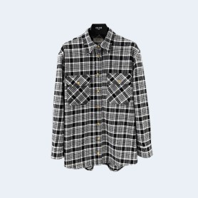 셀린느 체크 캐시미어 오버셔츠