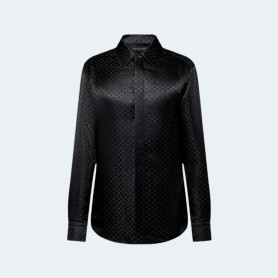 루이비통 모노그램 롱슬리브 실크 셔츠 블랙