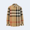 버버리 체크 코튼 셔츠 아카이브 베이지