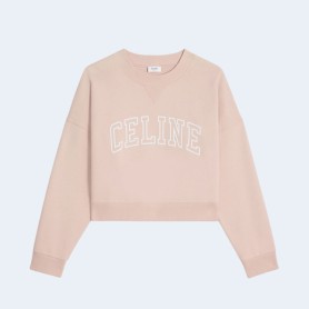 셀린느 코튼 플리스 루즈 스웨트셔츠 핑크