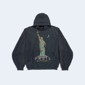 발렌시아가 파리 리버티 오버사이즈 후디 블랙