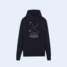 마르지엘라 넘버 로고 프린팅 후드