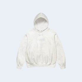 슈프림 x MM6 메종 마르지엘라 포일 박스 로고 후드 스웨트셔츠 화이트 24SS