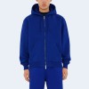 버버리 블랙 코튼 지퍼 후드 블루