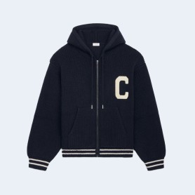 셀린느 컬리지 후드 울 스웨터 자켓