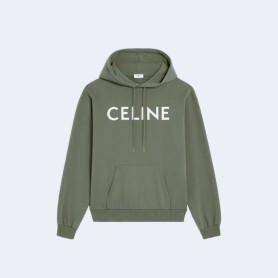 셀린느 로고 후드 카키