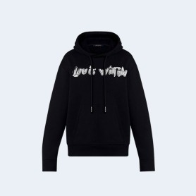 루이비통 프린티드 코튼 후드 블랙