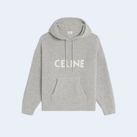 셀린느 립 울 후드 스웨터 그레이