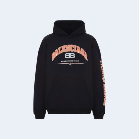 발렌시아가 메종 와이드 핏 후드 블랙