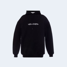 발렌시아가 라지 핏 심볼릭 후디 블랙