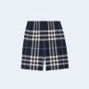 버버리 체크 코튼 자카드 쇼츠 네이비