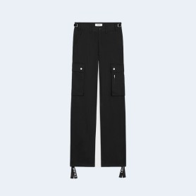 셀린느 코튼 리넨 카고 팬츠 블랙