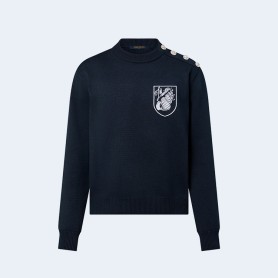 루이비통 자수 코튼 블렌드 크루넥 1AFQQ4