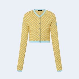 루이비통 다미에 니트 크롭 가디건